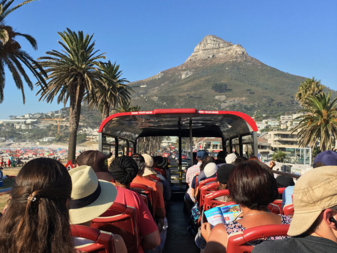 Bus tour along Camp's Bay