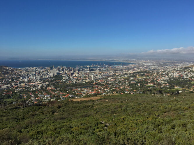 Looking down on Cape Town