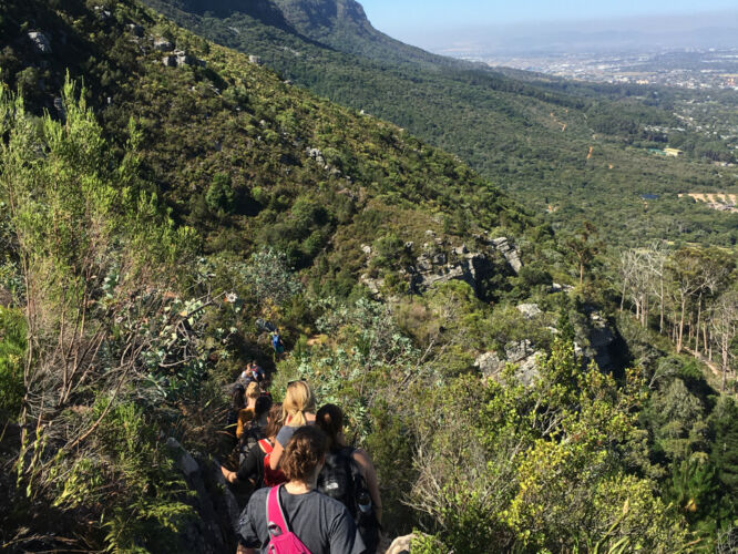 Heading down into Cape Town