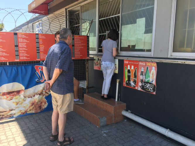 Grabbing lunch with the Kalahari crew
