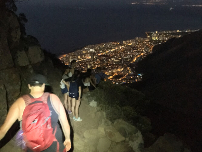 Dark hike down w/ music