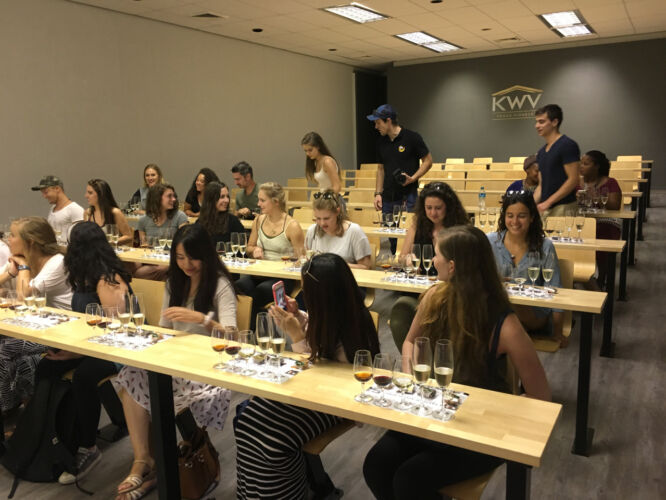 Wine class w/ nuts and biltong