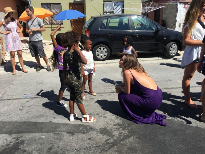 Julia meeting some locals