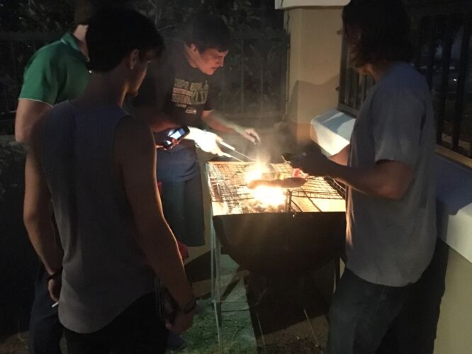 Cooking over the braai