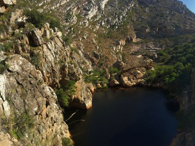 Lounging at pool 2 over pool 1