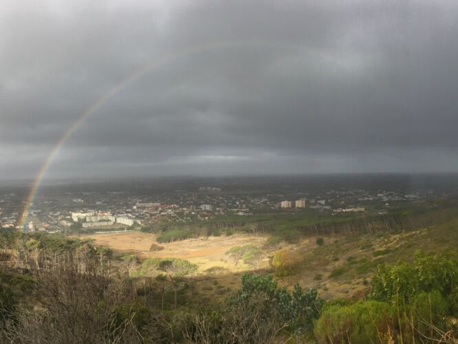Faint double rainbow