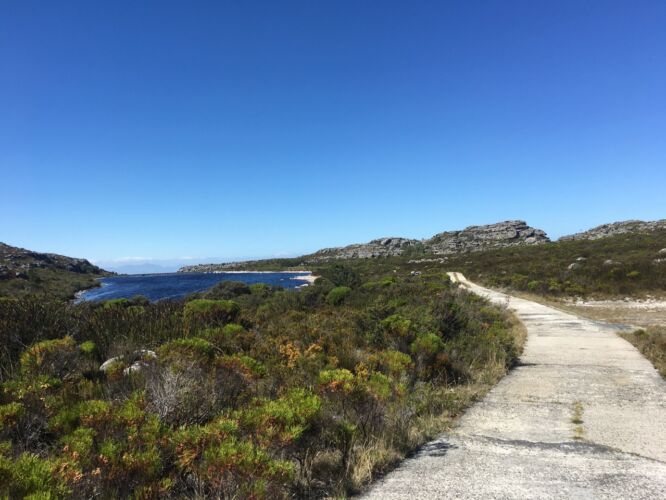 The trail down over the valley