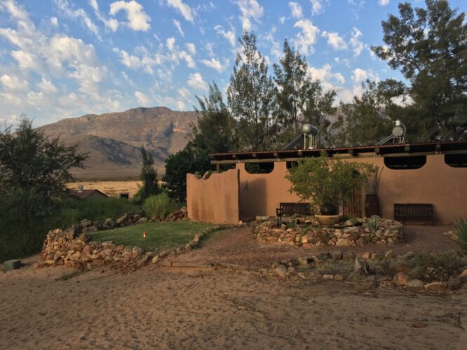 Solar water heated bathrooms and mountains