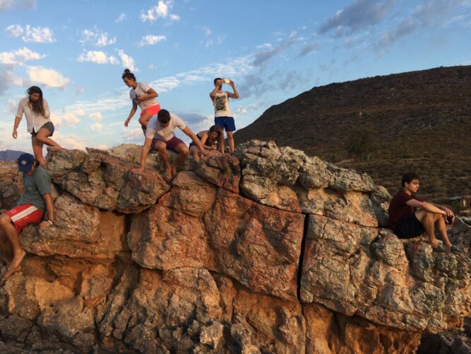 The gang snapping pics